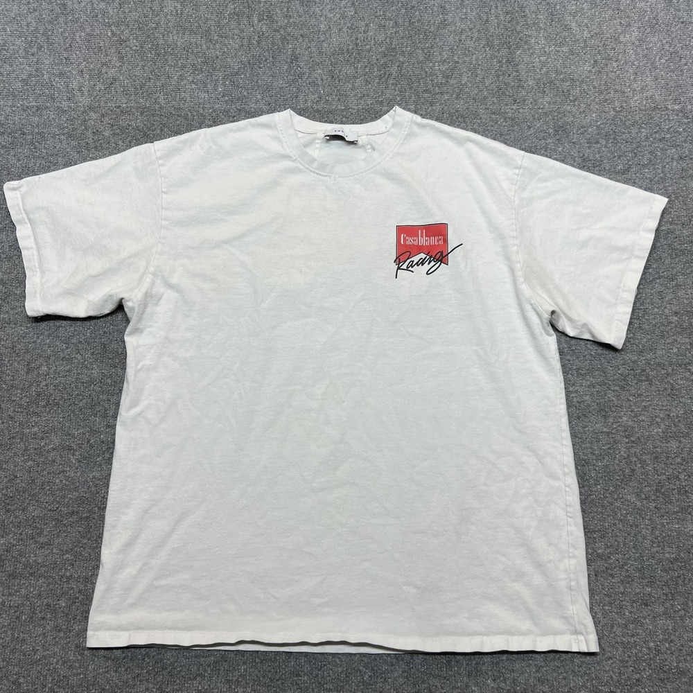 Rhude Shirt Mens XL White Casablanca Racing Graphic Tee Made USA Streetwear